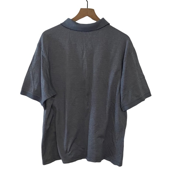 Amen Corner Masters Performance Tech Navy and Grey Micro Stripe Polo SZ … - Picture 4 of 7